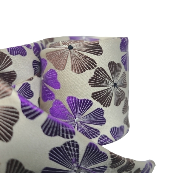 Steve Harvey | Men's Purple and Tan Floral Printed Silk Tie (One Size) - Picture 6 of 12